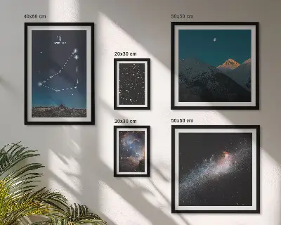 Tableau de décoration murale représentant des constellations de paysages cosmiques