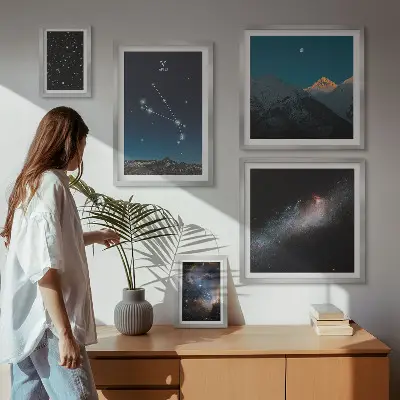 Vues cosmiques des galaxies ensemble de 5 tableaux