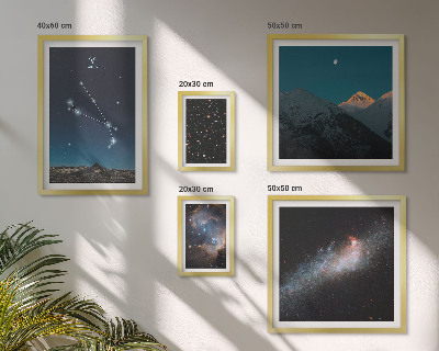 Ensemble de 5 tableaux Vues cosmiques des galaxies