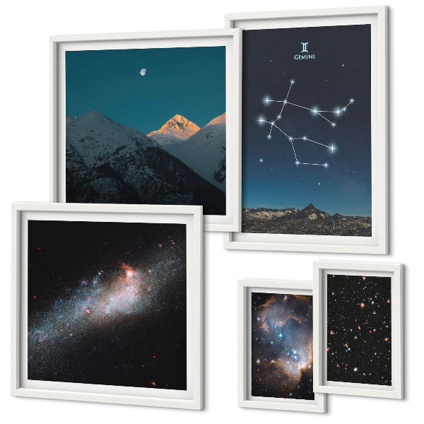 Lot de tableaux encadrés Paysages cosmiques de la galaxie