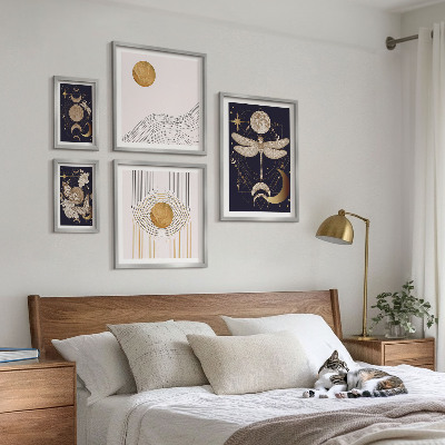 Lot de tableaux encadrés Motifs d'insectes spatiaux stylés