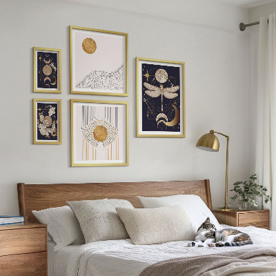Lot de tableaux encadrés Motifs d'insectes spatiaux stylés