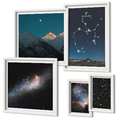 Lot de tableaux encadrés Paysages cosmiques de la galaxie
