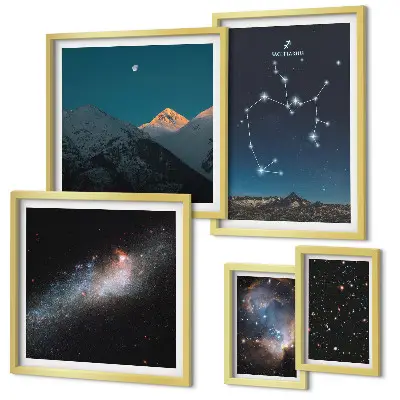 Tableaux encadrés Paysages cosmiques de la galaxie lot de tableaux