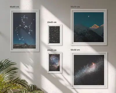 Tableaux encadrés Paysages cosmiques de la galaxie lot de tableaux