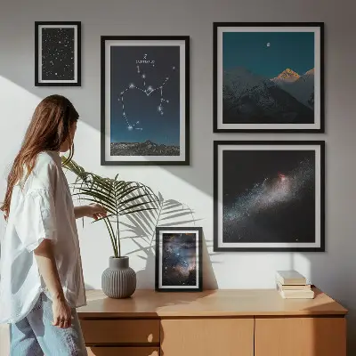 Tableaux encadrés Paysages cosmiques de la galaxie lot de tableaux