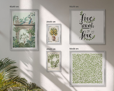 Ensemble de 5 tableaux Motifs végétaux, accents bohèmes