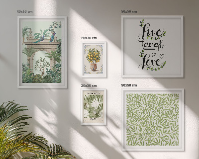 Ensemble de 5 tableaux Motifs végétaux, accents bohèmes