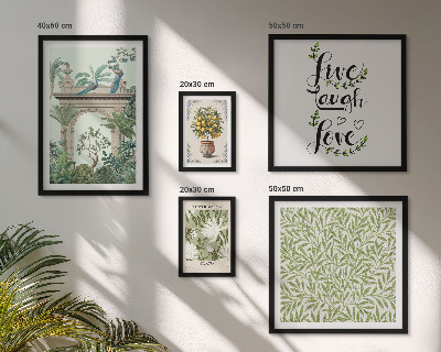 Ensemble de 5 tableaux Motifs végétaux, accents bohèmes