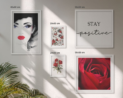 Ensemble de 5 tableaux Portraits de femmes, fleurs, vintage
