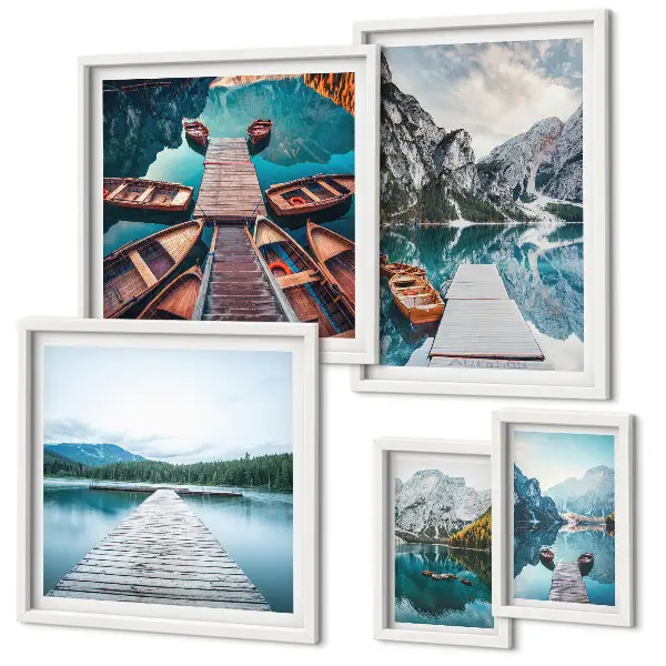 Tableau de décoration murale paysages de montagne avec sentiers d'eau