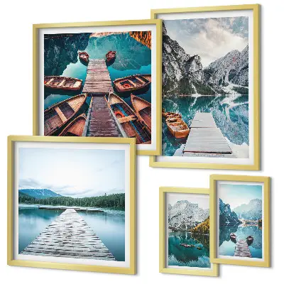 Tableau de décoration murale paysages de montagne avec sentiers d'eau