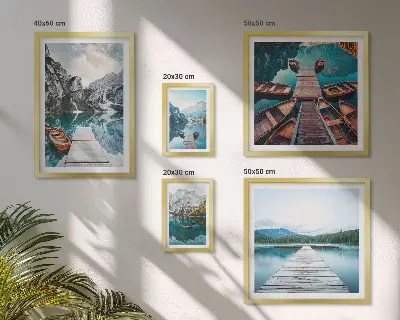 Tableau de décoration murale paysages de montagne avec sentiers d'eau