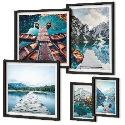 Tableau de décoration murale paysages de montagne avec sentiers d'eau