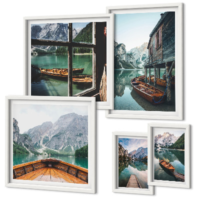 Lot de tableaux encadrés Lacs, paysages de montagne, paix