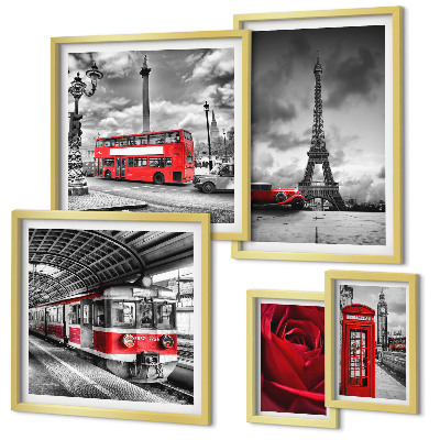 Tableau de décoration murale Icônes architecturales et véhicules