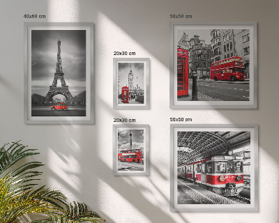 Ensemble de 5 tableaux Vues élégantes de Londres et de Paris