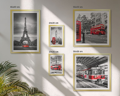 Ensemble de 5 tableaux Vues élégantes de Londres et de Paris
