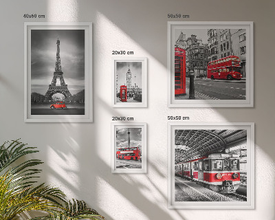 Ensemble de 5 tableaux Vues élégantes de Londres et de Paris