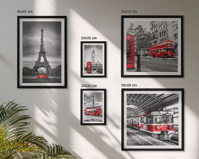 Ensemble de 5 tableaux Vues élégantes de Londres et de Paris