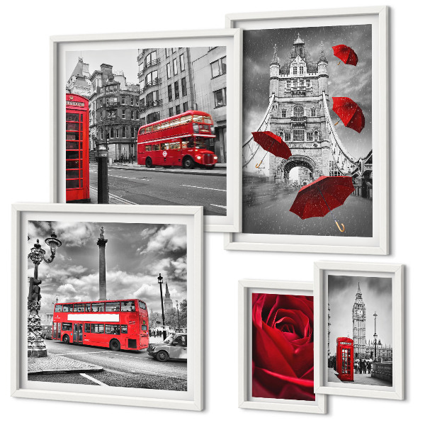 Tableau de décoration murale Motifs londoniens avec accents rouges