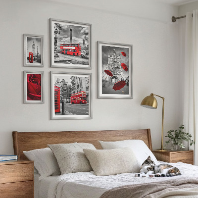 Tableau de décoration murale Motifs londoniens avec accents rouges