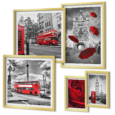 Tableau de décoration murale Motifs londoniens avec accents rouges