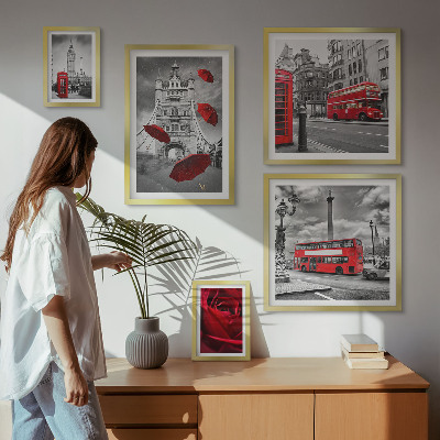 Tableau de décoration murale Motifs londoniens avec accents rouges