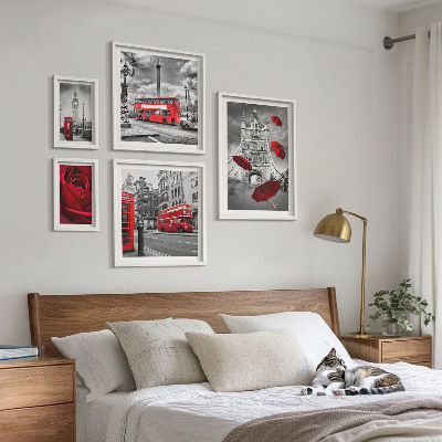 Tableau de décoration murale Motifs londoniens avec accents rouges