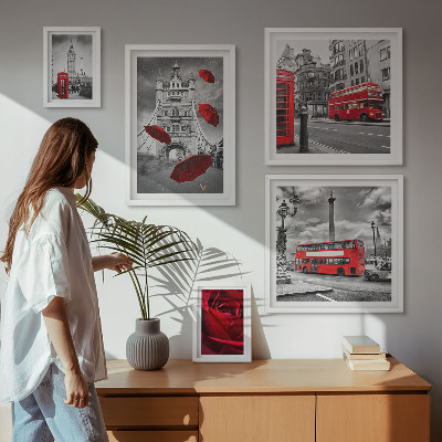 Tableau de décoration murale Motifs londoniens avec accents rouges