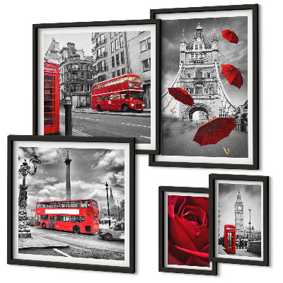 Tableau de décoration murale Motifs londoniens avec accents rouges