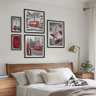 Tableau de décoration murale Motifs londoniens avec accents rouges