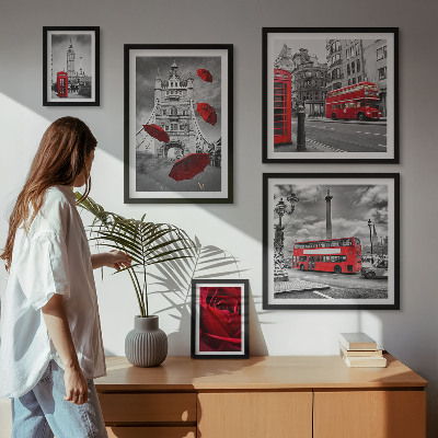 Tableau de décoration murale Motifs londoniens avec accents rouges