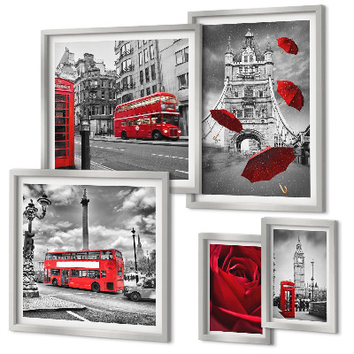Tableau de décoration murale Motifs londoniens avec accents rouges