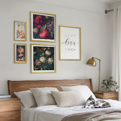 Ensemble de 5 tableaux Slogans floraux motivants