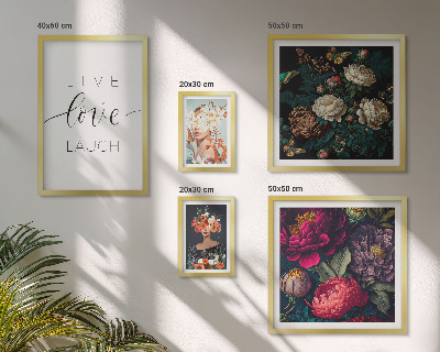 Ensemble de 5 tableaux Slogans floraux motivants