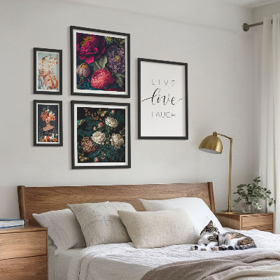 Ensemble de 5 tableaux Slogans floraux motivants