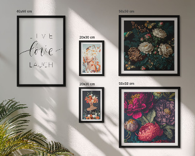 Ensemble de 5 tableaux Slogans floraux motivants