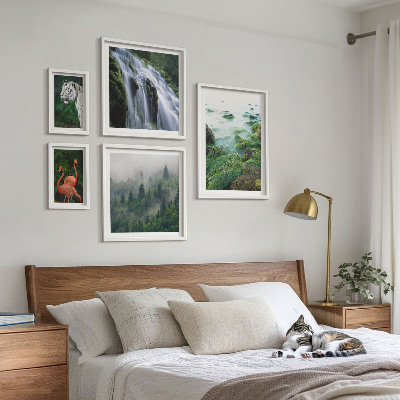 Lot de tableaux encadrés Nature animaux sauvages paysages