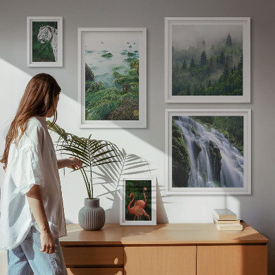 Lot de tableaux encadrés Nature animaux sauvages paysages