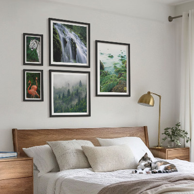 Lot de tableaux encadrés Nature animaux sauvages paysages
