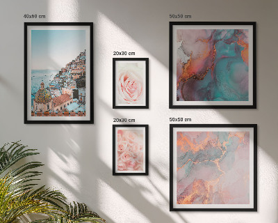 Ensemble de 5 tableaux Paysages roses romantiques