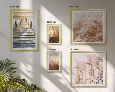 Lot de tableaux encadrés avec des vues paisibles sur la nature