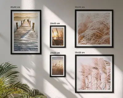 Lot de tableaux encadrés avec des vues paisibles sur la nature