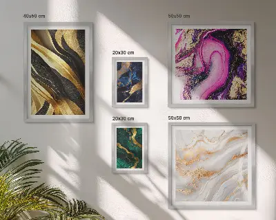 Ensemble de 5 tableaux avec des motifs abstraits modernes