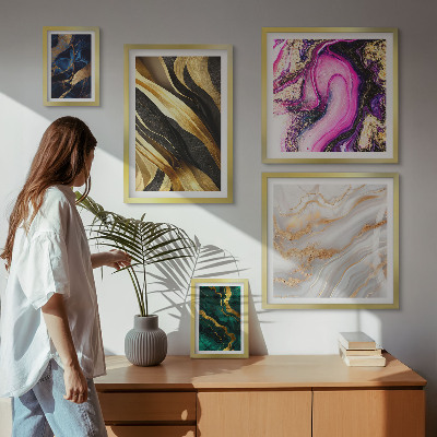 Ensemble de 5 tableaux Motifs modernes abstraits