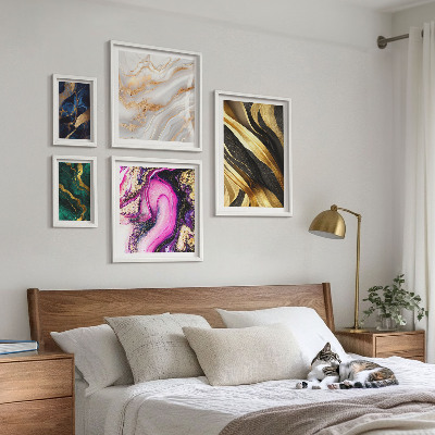Ensemble de 5 tableaux Motifs modernes abstraits