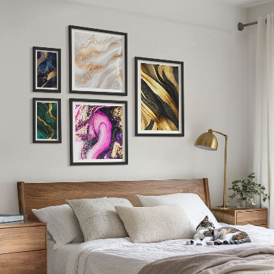 Ensemble de 5 tableaux Motifs modernes abstraits