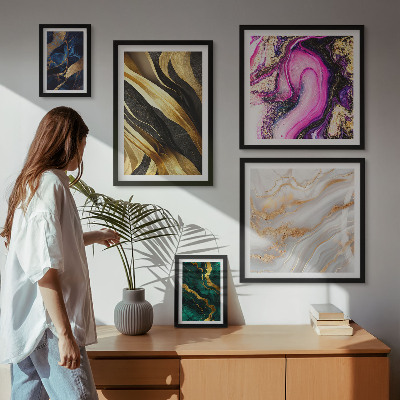 Ensemble de 5 tableaux Motifs modernes abstraits