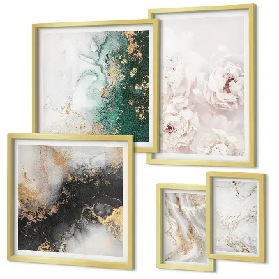 Tableau de décoration murale motif d'accents floraux à l'élégance abstraite